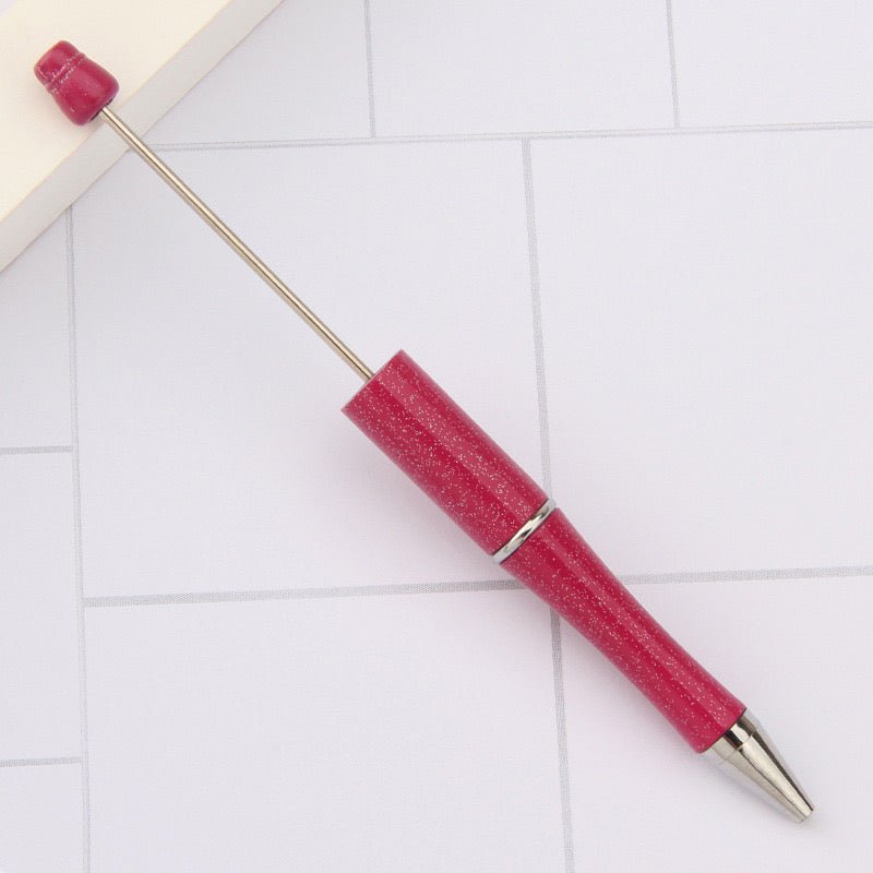 153F. Beadable DIY pink and purple gliter pen - Romo bead